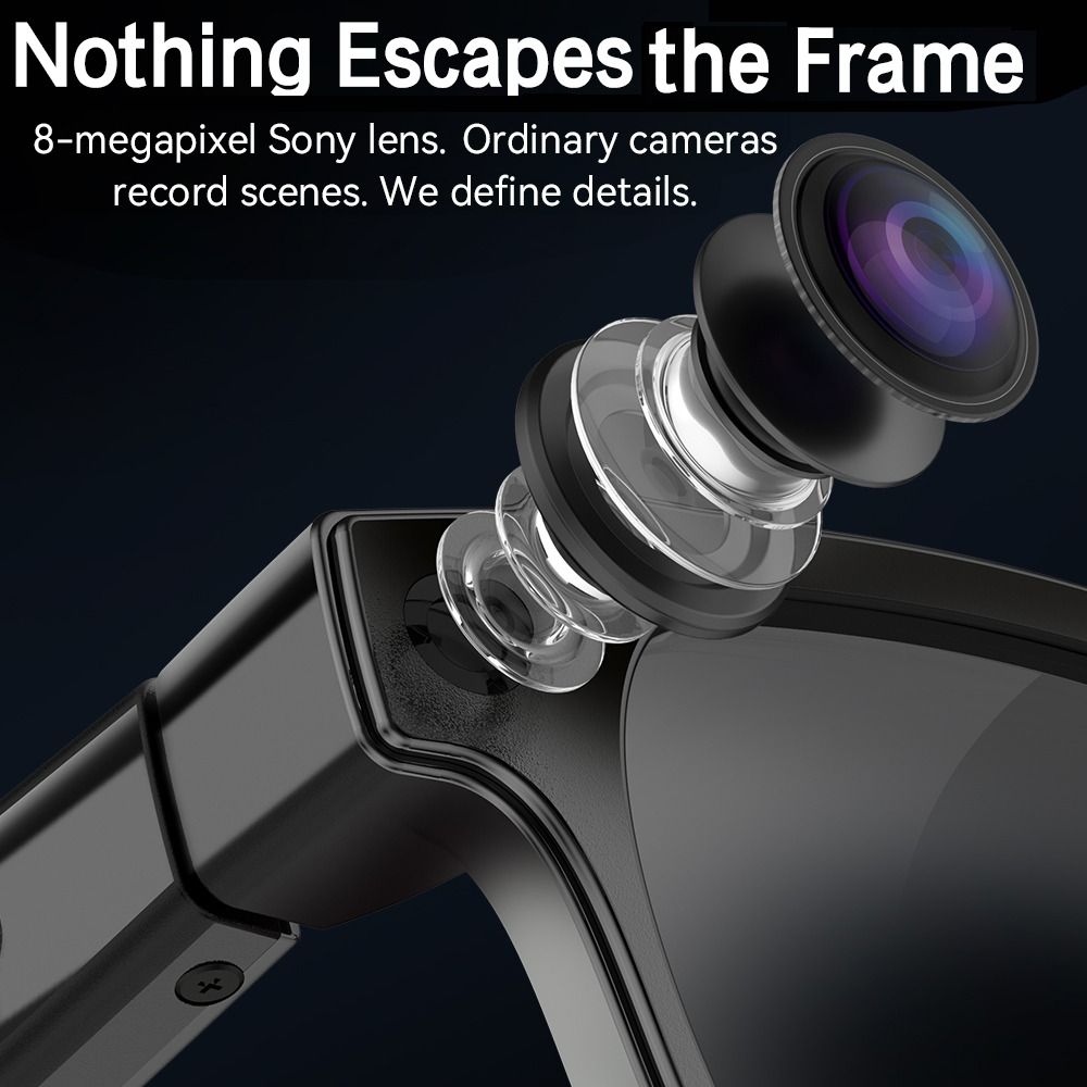 Smart Glasses Lens - แว่นตาอัจฉริยะ AI 2-in-1 ถ่ายภาพวิดีโอความละเอียดสูง แปลภาษาเสียงแบบเรียลไทม์ แว่นตา